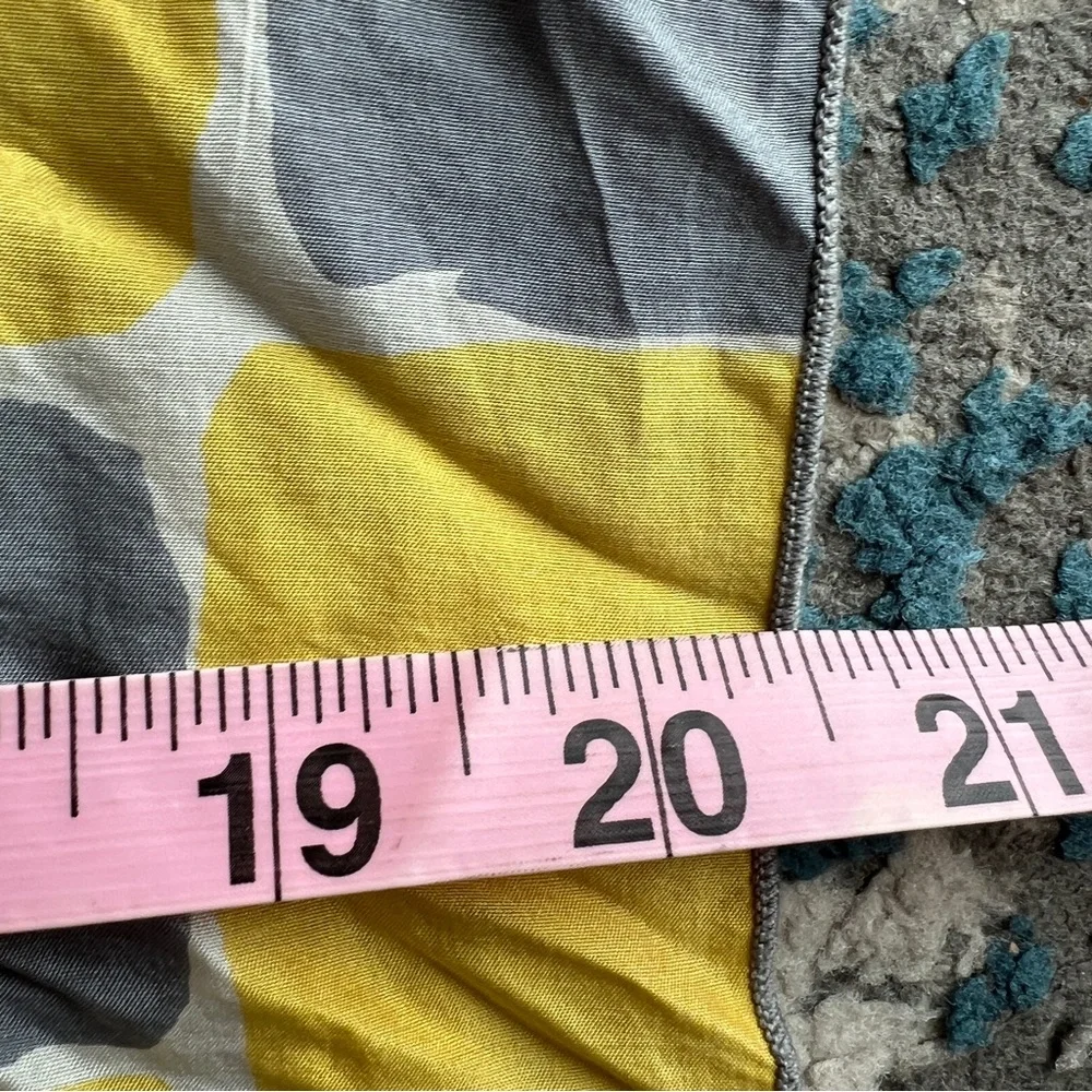 Modern Yellow and Gray Geometric silk square scarf